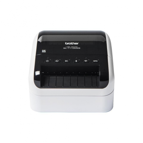 Brother QL-1110NWBc - Label printer - direct thermal - Roll (10.36 cm) - 300 x 300 dpi - up to 68 labels / min - USB, LAN, Wi-Fi(n), Bluetooth 5.2 - cutter - black, glossy white - 0