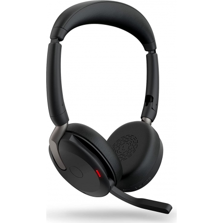 Jabra Evolve2 65 Flex MS Stereo - Headset - on-ear - Bluetooth - wireless - active noise cancelling - USB-C - black - Certified for Microsoft Teams - 0