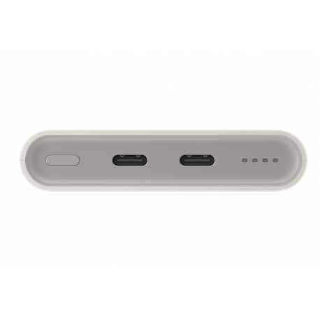 Samsung Galaxy EB-P3400 - Power bank - 10000 mAh - 25 Watt - 2770 mA - PD 3.0, SFC - 2 output connectors (24 pin USB-C) - on cable: USB-C - beige - 9