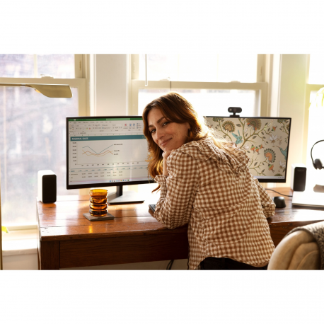 HP P24h G5 - LED monitor - 23.8" - 1920 x 1080 Full HD (1080p) @ 75 Hz - IPS - 250 cd / m² - 1000:1 - 5 ms - HDMI, VGA, DisplayPort - speakers - black - 11