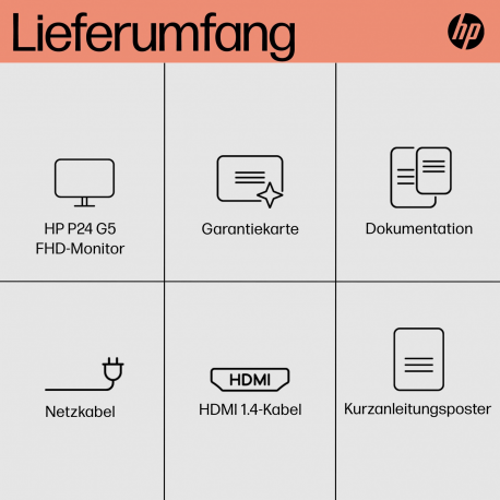HP P24 G5 - P-Series - LED monitor - 23.8" - 1920 x 1080 Full HD (1080p) @ 75 Hz - IPS - 250 cd / m² - 1000:1 - 5 ms - HDMI, VGA, DisplayPort - black - 7