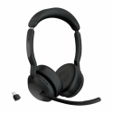 Jabra Evolve2 55 MS Stereo - Headset - on-ear - Bluetooth - wireless - active noise cancelling - USB-C - black - Zoom Certified, Cisco Webex Certified, Alcatel-Lucent Certified, Avaya Certified, Unify Certified, MFi Certified, Google Meet Certified, Amazon Chime Certified