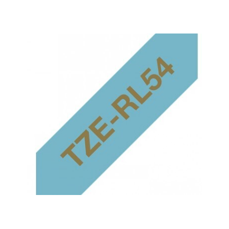 Brother TZe-RL54 - Satin - gold on light blue - Roll (2.4 cm x 4 m) 1 cassette(s) ribbon tape - for Brother PT-D600; P-Touch PT-3600, D600, D800, E550, P750, P900, P950; P-Touch EDGE PT-P750 - 0