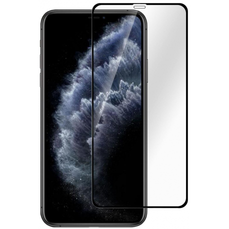 eSTUFF Titan Shield - Screen protector for mobile phone - full cover - glass - frame colour black - for Apple iPhone X - 0