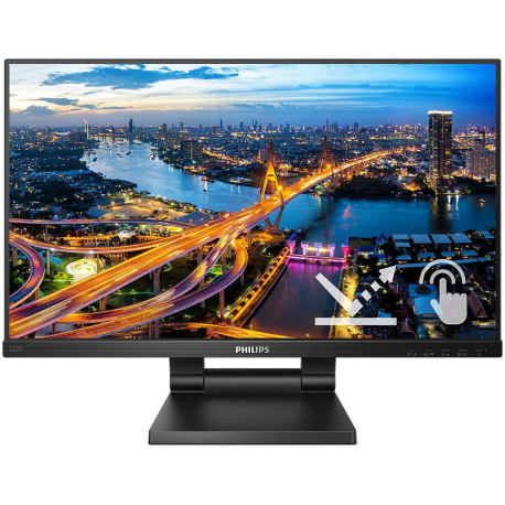 Philips B Line 222B1TC - LED monitor - 22" (21.5" viewable) - touchscreen - 1920 x 1080 Full HD (1080p) @ 75 Hz - IPS - 250 cd / m² - 1000:1 - 4 ms - HDMI, VGA, DisplayPort - speakers - black texture - 0