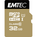 EMTEC Gold+ - Flash memory card (SD adapter included) - 32 GB - Class 10 - microSD - gold