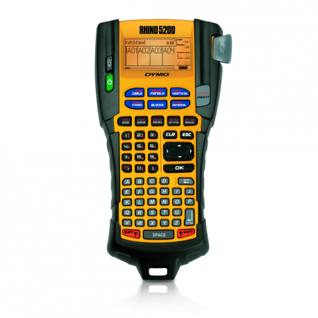 DYMO Rhino 5200 - Hard Case Kit - labelmaker - B / W - Roll (1.9 cm) - cutter - yellow - 6