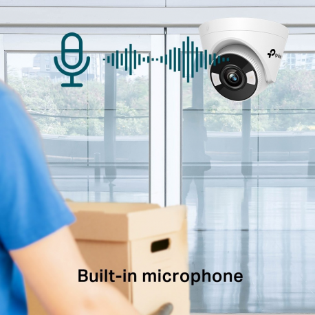 TP-Link VIGI C430 V1 - Network surveillance camera - pan  /  tilt - turret - colour (Day&Night) - 3 MP - 2304 x 1296 - M12 mount - fixed focal - audio - LAN 10 / 100 - H.265+, H.265, H.264+, H.264 - DC 12 V  /  PoE - 4
