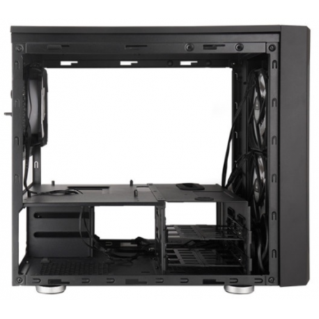 Chieftronic M2 - Cube - micro ATX - windowed side panel (tempered glass) - no power supply (ATX) - black - USB/Audio - 9