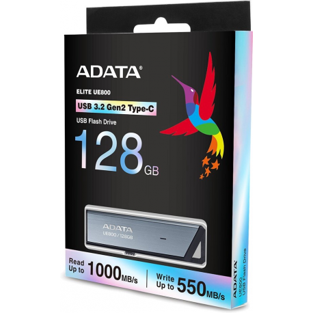 ADATA UE800 - USB flash drive - 128 GB - USB-C 3.2 Gen 2 - silver - 5