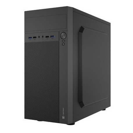Natec HELIX - Micro tower - micro ATX - no power supply - black - USB/Audio - 2