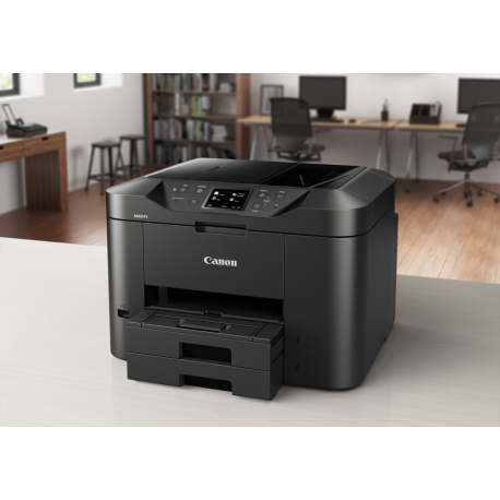 Canon MAXIFY MB2750 - Multifunction printer - colour - ink-jet - A4 (210 x 297 mm), Legal (216 x 356 mm) (original) - A4 / Legal (media) - up to 22 ppm (copying) - up to 24 ipm (printing) - 500 sheets - 33.6 Kbps - USB 2.0, LAN, Wi-Fi(n), USB host - 7
