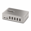 StarTech.com 10-Port USB-C Hub, 8x USB-A + 2x USB-C, Self-Powered w /  65W Power Supply, USB 3.1 10Gbps Hub w /  BC1.2 Charging, Desktop / Laptop USB Hub with 3ft Locking USB-IF Certified Cable - USB Expansion Hub (10G8A2CS-USB-C-HUB) - Hub - 8 x USB 3.2 Gen 2 + 2 x USB-C 3.2 Gen 2 - desktop