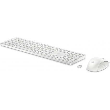 HP 650 - Keyboard and mouse set - wireless - 2.4 GHz - QWERTY - English - white - for Laptop 15-dw1025nk; Pavilion Plus Laptop 14-eh0660nd - 0