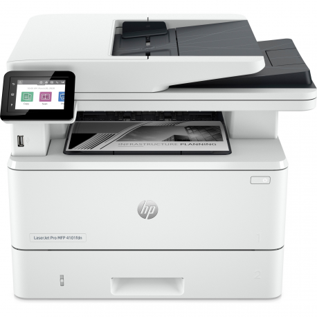HP LaserJet Pro MFP 4102fdw - Multifunction printer - B / W - laser - Legal (216 x 356 mm) (original) - A4 / Legal (media) - up to 38 ppm (copying) - up to 40 ppm (printing) - 350 sheets - 33.6 Kbps - USB, USB 2.0, Gigabit LAN, Wi-Fi(n), USB host, Bluetooth - 0