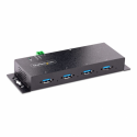 StarTech.com 4-Port Industrial USB 3.0 5Gbps Hub, Rugged USB Hub w / 15kV Air / 8kV Contact ESD and Surge Protection, DIN / Wall / Desk Mountable USB-A Hub, USB Expansion Hub with Locking Ports - Metal Construction (5G4AINDNP-USB-A-HUB) - Hub - industrial - 4 x USB 3.2 Gen 1 - desktop, DIN rail mountable, wall-mountable