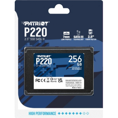 Patriot P220 - SSD - 256 GB - internal - 2.5" - SATA 6Gb / s - 3