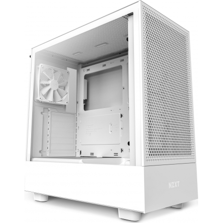 NZXT H series H5 Flow - Mid tower - extended ATX - windowed side panel (tempered glass) - no power supply - white - USB/Audio - 0