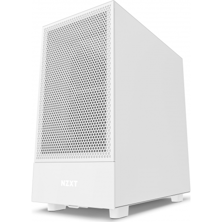 NZXT H series H5 Flow - Mid tower - extended ATX - windowed side panel (tempered glass) - no power supply - white - USB/Audio - 3