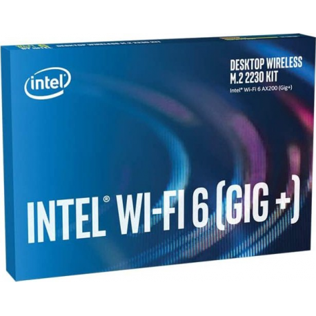 Intel Wi-Fi 6 AX200 - Network adapter - M.2 2230 / M.2 1216 - Bluetooth 5.0, 802.11ax (Wi-Fi 6) - 0