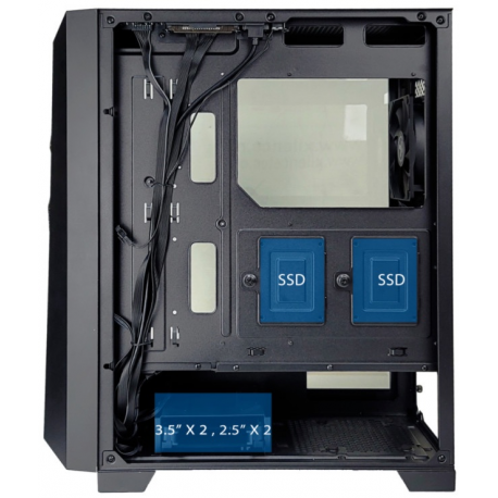 Xilence Performance A + X712.RGB - Mid tower - ATX - windowed side panel (tempered glass) - no power supply (ATX) - black - 4