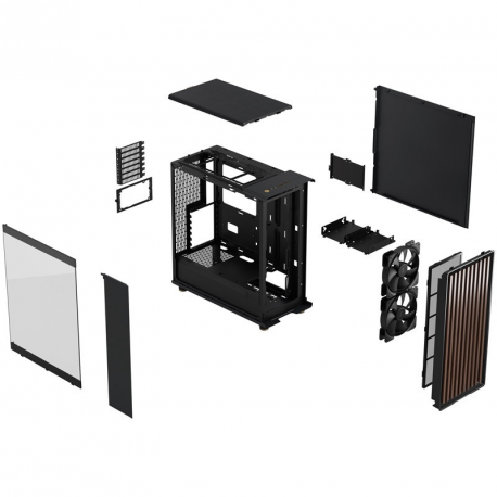 Fractal Design North - Mid tower - ATX - windowed side panel (tinted glass) - no power supply (ATX) - charcoal black - USB / Audio - 8