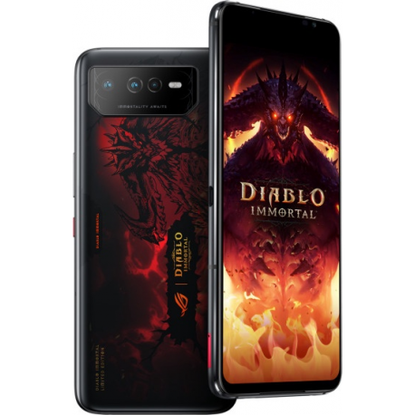 ASUS ROG Phone 6 - Diablo Immortal Edition - 5G smartphone - dual-SIM - RAM 16 GB  /  Internal Memory 512 GB - OLED display - 6.78" - 2448 x 1080 pixels (165 Hz) - 3x rear cameras 50 MP, 13 MP, 5 MP - front camera 12 MP - hellfire red - 3