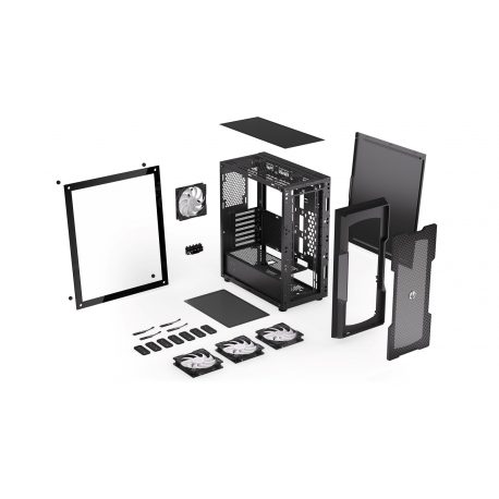 Endorfy Regnum 400 ARGB - PC case - ATX - windowed side panel (tempered glass) - no power supply (ATX) - black - USB / Audio - 4