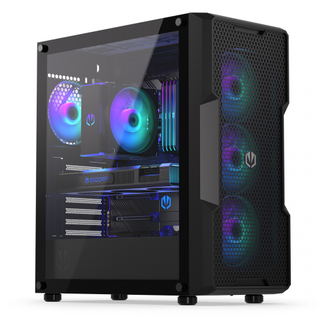 Endorfy Regnum 400 ARGB - PC case - ATX - windowed side panel (tempered glass) - no power supply (ATX) - black - USB / Audio - 39