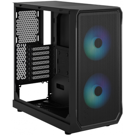 Fractal Design Focus 2 RGB - Tower - ATX - windowed side panel (tempered glass) - no power supply (ATX) - black TG clear tint - USB/Audio - 2
