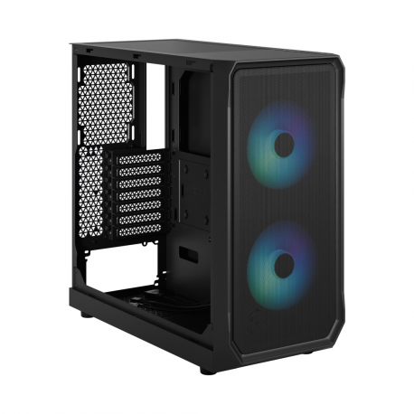 Fractal Design Focus 2 RGB - Tower - ATX - windowed side panel (tempered glass) - no power supply (ATX) - black TG clear tint - USB/Audio - 16