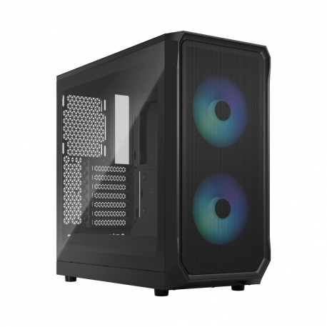 Fractal Design Focus 2 RGB - Tower - ATX - windowed side panel (tempered glass) - no power supply (ATX) - black TG clear tint - USB/Audio - 21