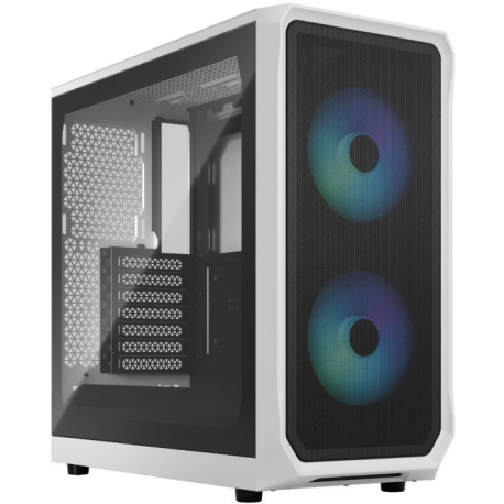 Fractal Design Focus 2 RGB - Tower - ATX - windowed side panel (tempered glass) - no power supply (ATX) - white TG clear tint - USB/Audio - 0