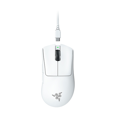 Razer DeathAdder V3 Pro - Mouse - ergonomic - right-handed - optical - 5 buttons - wireless - USB, Bluetooth - white - 2