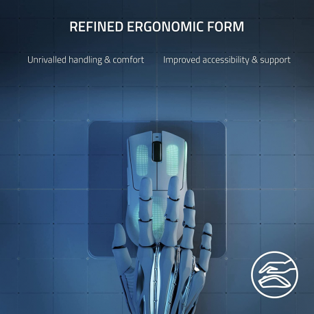 Razer DeathAdder V3 Pro - Mouse - ergonomic - right-handed - optical - 5 buttons - wireless - USB, Bluetooth - white - 5