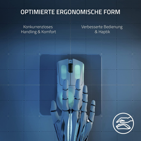 Razer DeathAdder V3 Pro - Mouse - ergonomic - right-handed - optical - 5 buttons - wireless - USB, Bluetooth - white - 9