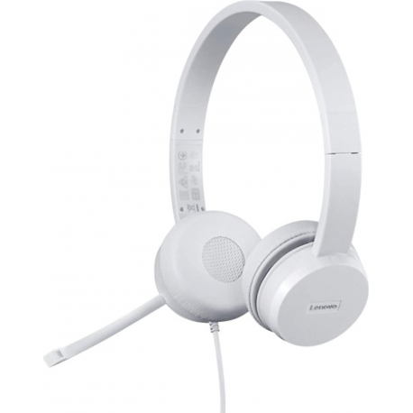 Lenovo 110 - Headset - on-ear - wired - USB-A - for IdeaPad S340-14; ThinkCentre M90a Gen 3; M90a Pro Gen 3; M90q Gen 2; M90t Gen 3 - 0