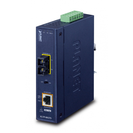 PLANET IGTP-802TS - Fibre media converter - GigE - 10Base-T, 1000Base-LX, 100Base-TX, 1000Base-T - SC single-mode / RJ-45 - up to 20 km - 1310 nm - TAA Compliant - 0