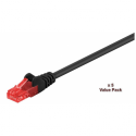 MicroConnect Value Pack - Network cable - RJ-45 (M) to RJ-45 (M) - 15 m - 6 mm - UTP - CAT 6 - round, stranded - black (pack of 5)