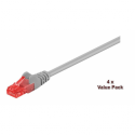 MicroConnect Value Pack - Patch cable - RJ-45 (M) to RJ-45 (M) - 20 m - UTP - CAT 6 - booted, stranded - grey (pack of 4)