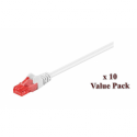 MicroConnect - Network cable - RJ-45 (M) to RJ-45 (M) - 50 cm - 6 mm - UTP - CAT 6 - round, stranded - white (pack of 10)