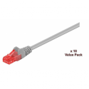 MicroConnect Value Pack - Patch cable - RJ-45 (M) to RJ-45 (M) - 2 m - UTP - CAT 6 - booted, stranded - grey (pack of 10)