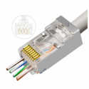 MicroConnect - Network connector - RJ-45 (M) - FTP - CAT 6 - silver, transparent
