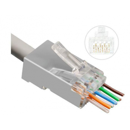 MicroConnect - Network connector - RJ-45 (M) - FTP - CAT 6 - silver, transparent - 2