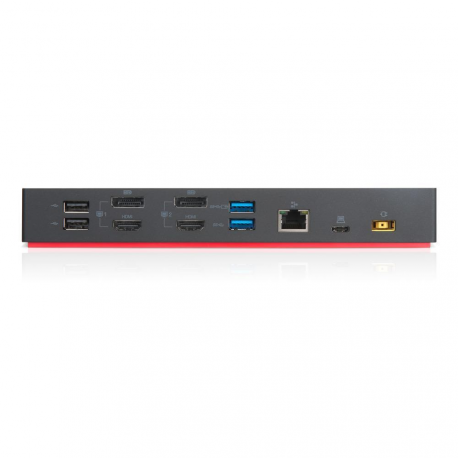 Lenovo ThinkPad Hybrid USB-C with USB-A Dock - Docking station - USB-C - 2 x HDMI, 2 x DP - GigE - 135 Watt - Denmark - for Miix 520-12IKB; Tablet 10; ThinkPad E480; E580; L380; L380 Yoga; L470; L480; L580; P51s; P52s; T25; T470; T470p; T470s; T480; T480s; T570; T580; X1 Carbon; X1 Tablet; X1 Yoga; X270; X280; ThinkPad Yoga 370 - 2