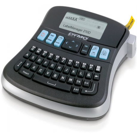 DYMO LabelMANAGER 210D - Labelmaker - B / W - thermal transfer - Roll (1.2 cm) - 180 dpi - cutter - 1 line printing, 2 line printing - black, silver - 2
