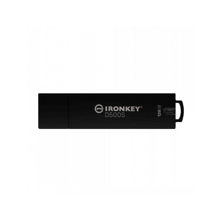Kingston IronKey D500S - USB flash drive - encrypted - 128 GB - USB 3.2 Gen 1 - TAA Compliant - 0