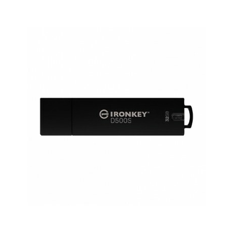 Kingston IronKey D500S - USB flash drive - encrypted - 32 GB - USB 3.2 Gen 1 - TAA Compliant - 0