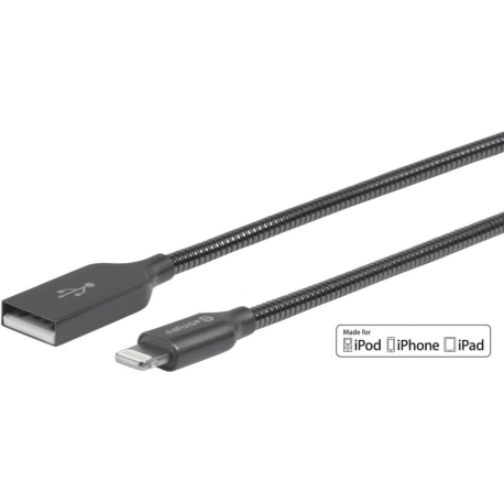 eSTUFF - Lightning cable - Lightning male to USB male - 50 cm - grey, steel - for Apple iPad / iPhone / iPod (Lightning) - 0