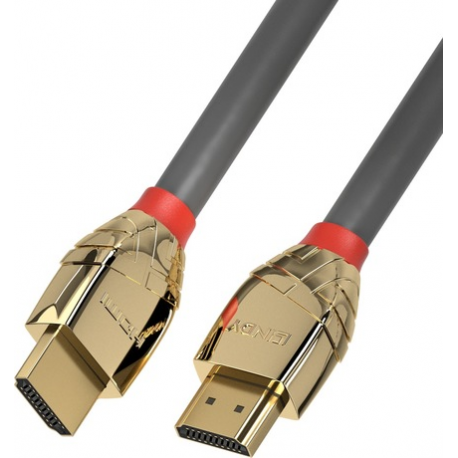 Lindy Gold Line - HDMI cable with Ethernet - HDMI male to HDMI male - 1 m - triple shielded - grey - 4K support - 0